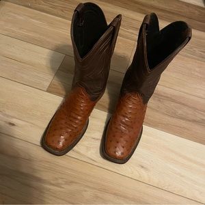 Mens 10.5 Tecovas Ostrich Broad Square Toe Boots (The Emmitt)
